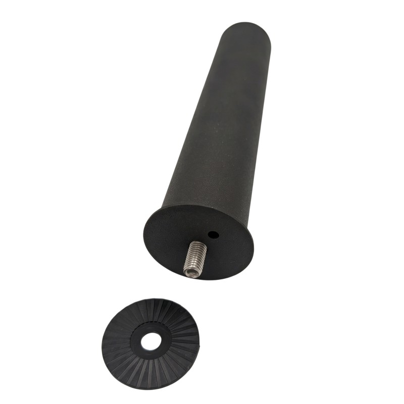 Juego de cuatro patas cilíndricas grises oscuro con tornillo de fijación superior para muebles 2