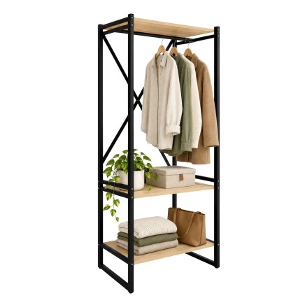 Mueble Recibidor Rus Roble Negro 66x160 cm
