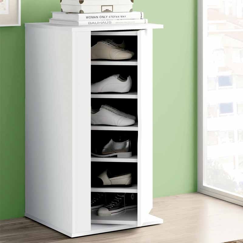 Mueble Zapatero Blanco Brillo Melamina 47x90x47cm Miroytengo.es
