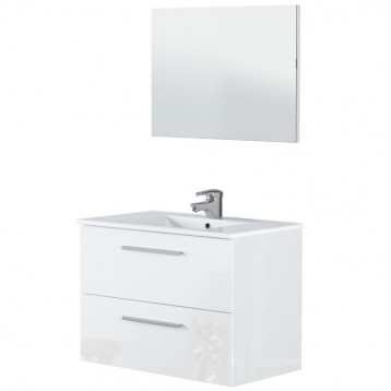 Mueble baño Aruba 2 cajones con espejo blanco 57x80x45 (LAVAMANOS OPCIONAL)