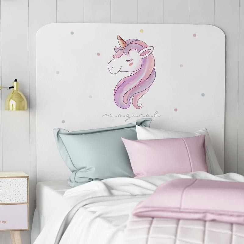 Cabezal infantil Unicorn impresión decorativa 110x90 cm Cabezal infantil Unicorn impresión decorativa 110x90 cm