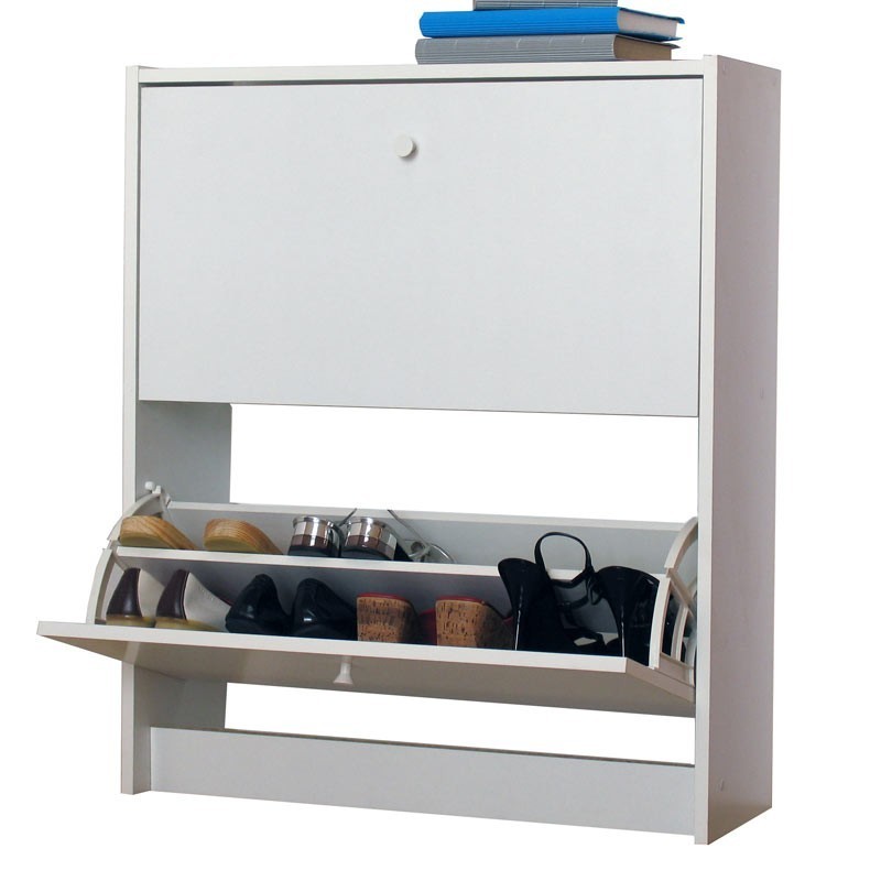 Armario zapatero 2 puertas color blanco 74x25x87 cm Armario zapatero 2 puertas color blanco 74x25x87 cm