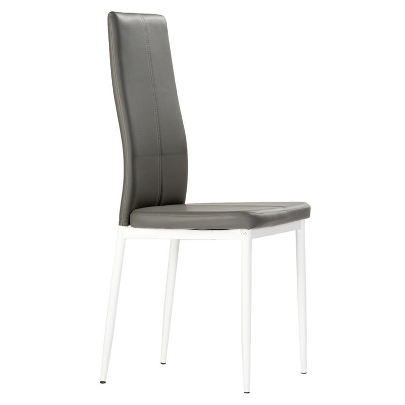 Silla De Comedor Sora Polipiel Gris Y Plata