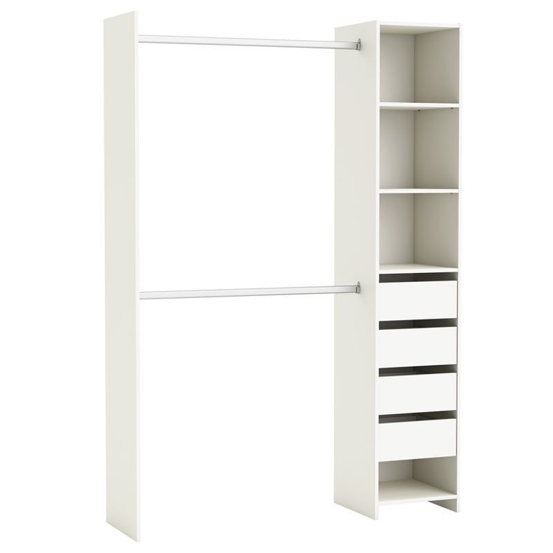 Kit armario ropero gran capacidad. Blanco. 203x141cm Kit armario ropero gran capacidad. Blanco. 203x141cm