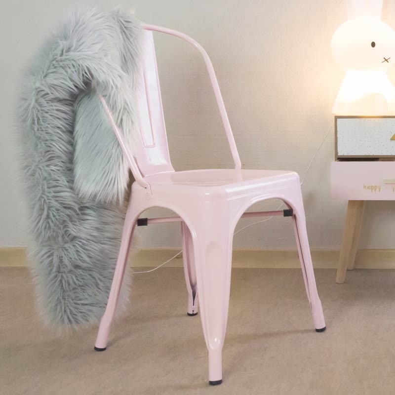 Silla Rosa Metálica Industrial Retro Vintage Salón 85x53x45