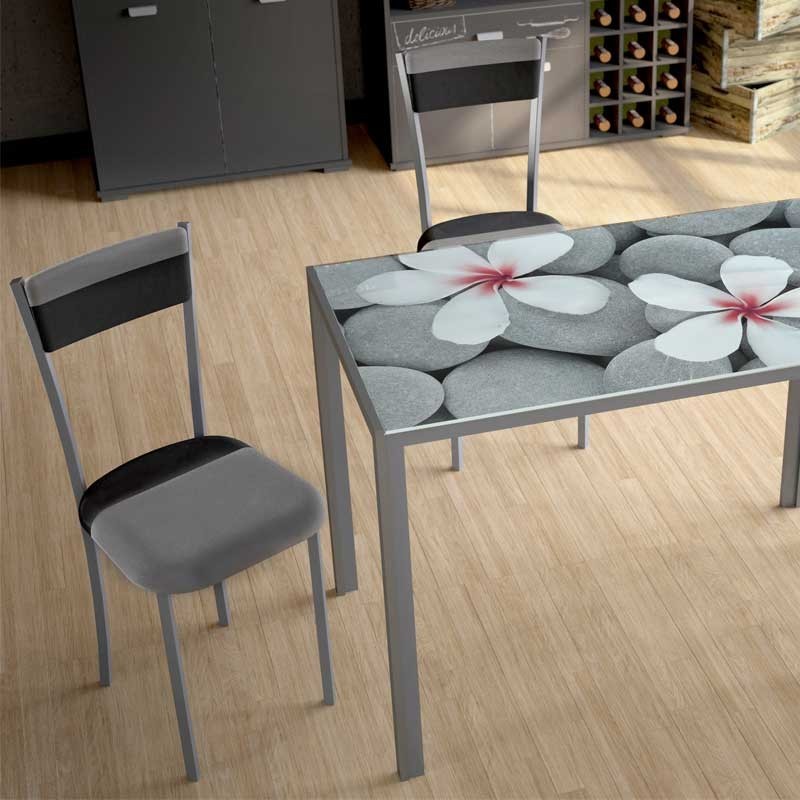 Silla poliuretano color combinado negro/gris Silla poliuretano color combinado negro/gris
