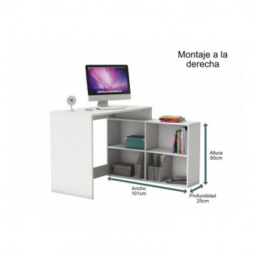Mesa Escritorio Moderno Con Estanteria Baja Color Blanco_medidas