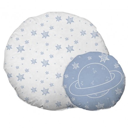 2 Cojines Infantiles Espacio Azul Blanco